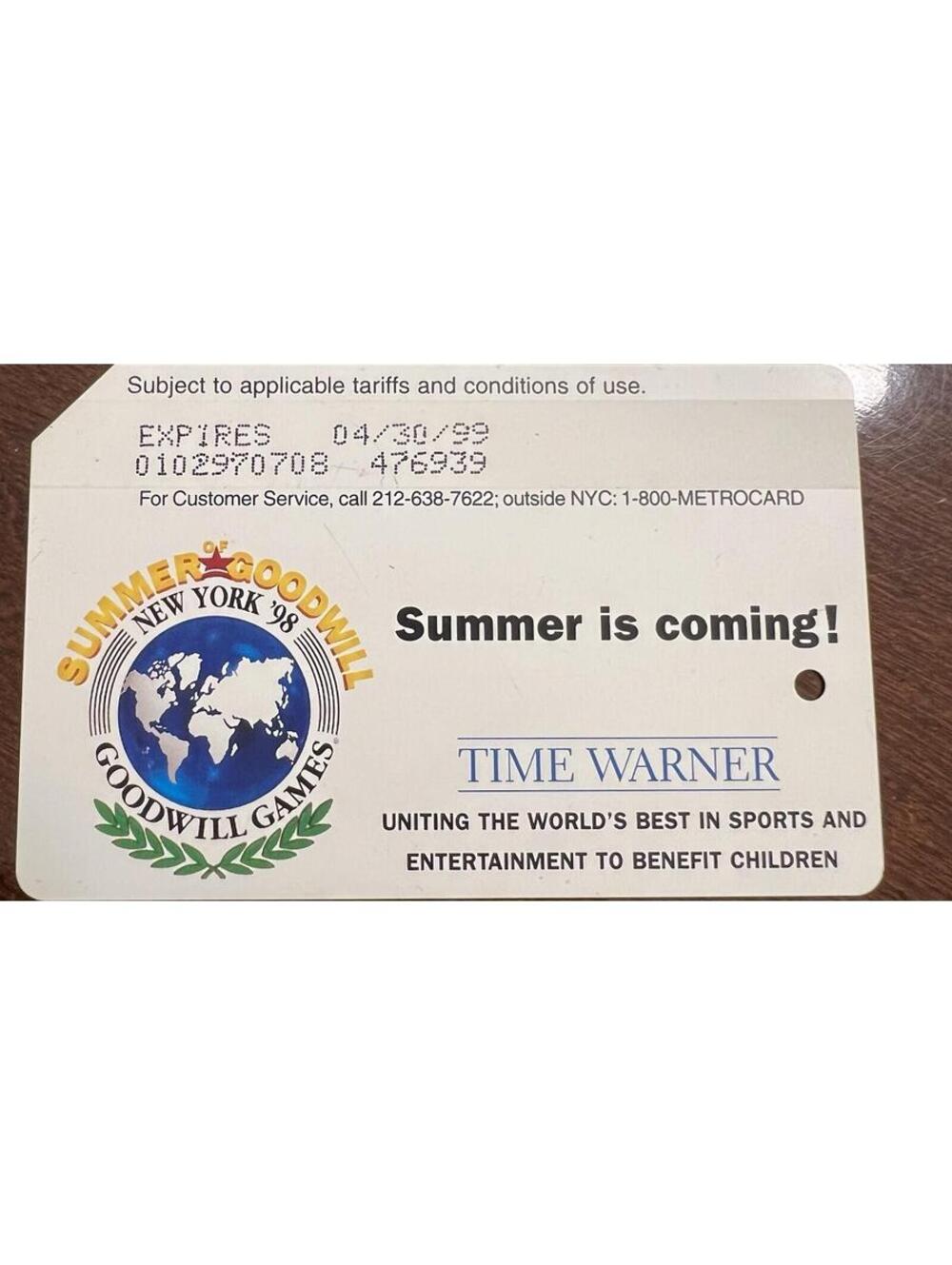Rare Metrocard “Summer Is Coming” Goodwill Games Stack Of 26